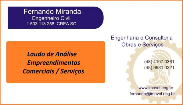 Laudo de Analise Empreendimento Comercial / Serviços.